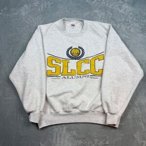 Vintage 1990 College House SLCC Alumni Crewneck Sweatshirt Grey Heather Size L
